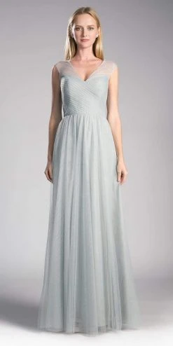 Formal Gowns Cinderella Divine - ET320 Sleeveless Pleated Top A-Line Gown