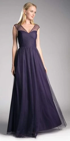 Formal Gowns Cinderella Divine - ET320 Sleeveless Pleated Top A-Line Gown