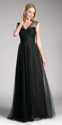Formal Gowns Cinderella Divine - ET320 Sleeveless Pleated Top A-Line Gown