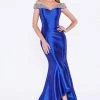 Formal Gowns Cinderella Divine - Fitted Embellished Off-Shoulder Mermaid Evening Gown 1 Formal Gowns Cinderella Divine - Fitted Embellished Off-Shoulder Mermaid Evening Gown