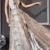 Formal Gowns Cinderella Divine - Floral Print A-Line Prom Gown CB069 - 1 Pc Gold Mist In Size 10 Available 1 Formal Gowns Cinderella Divine - Floral Print A-Line Prom Gown CB069 - 1 Pc Gold Mist In Size 10 Available