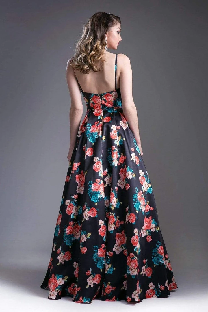 Formal Gowns Cinderella Divine - Floral Sweetheart Pleated Evening Gown 4 Formal Gowns Cinderella Divine - Floral Sweetheart Pleated Evening Gown