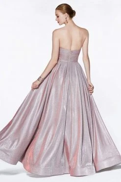 Cinderella Divine - Glitter Sweetheart Ballgown With Slit CJ522 - 1 Pc Blush In Size 12 Available
