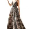 Formal Gowns Cinderella Divine - H9928 Deep V-neck A-line Gown 1 Formal Gowns Cinderella Divine - H9928 Deep V-neck A-line Gown