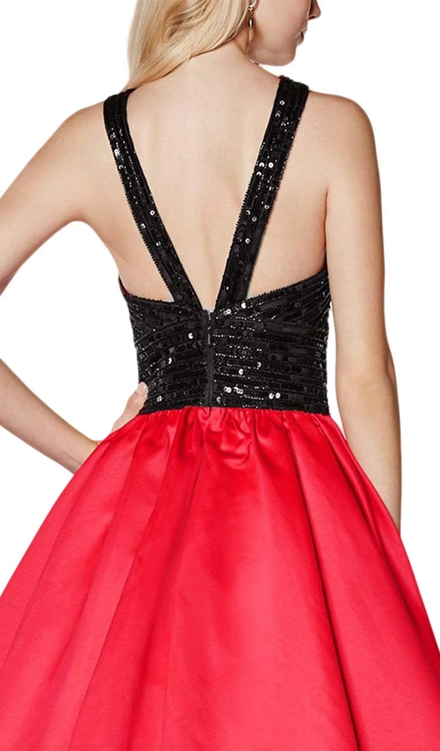 Cinderella Divine - J0234 Sequined Crisscross Cutout Bodice Gown Formal Gowns 5 Cinderella Divine - J0234 Sequined Crisscross Cutout Bodice Gown Formal Gowns