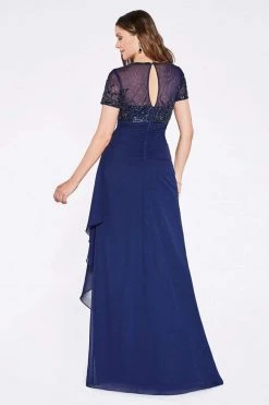 Cinderella Divine - J0295 Vine Embroidered Jewel Dress Mother Of The Bride