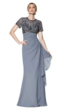 Cinderella Divine - J0295 Vine Embroidered Jewel Dress Mother Of The Bride