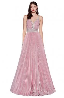 Cinderella Divine - J8589 Jewel-Trimmed Pleated Dress Formal Gowns 9 Cinderella Divine - J8589 Jewel-Trimmed Pleated Dress Formal Gowns