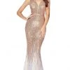 Formal Gowns Cinderella Divine - J9273 Fitted Ombre Sequin V Neck Evening Gown 2 Formal Gowns Cinderella Divine - J9273 Fitted Ombre Sequin V Neck Evening Gown