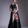 Cinderella Divine - KC1813 Beaded Lace Two Piece Floral Satin Gown
