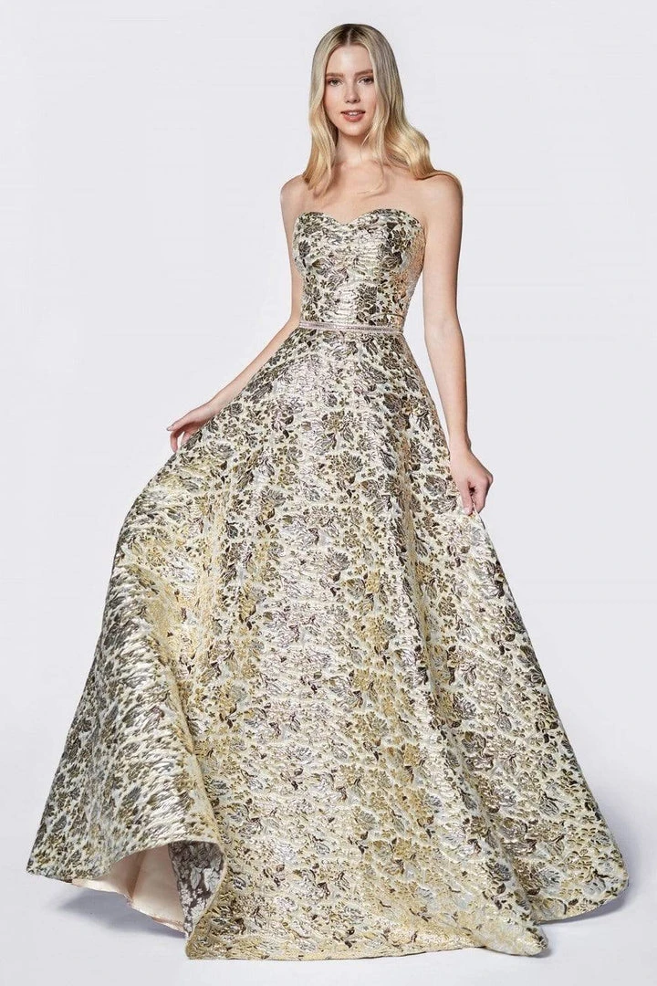 Cinderella Divine - KC19064 Strapless Brocade Sweetheart Ballgown Formal Gowns 7 Cinderella Divine - KC19064 Strapless Brocade Sweetheart Ballgown Formal Gowns