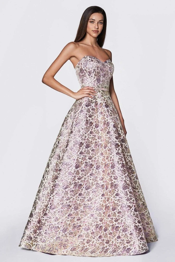 Cinderella Divine - KC19064 Strapless Brocade Sweetheart Ballgown Formal Gowns 9 Cinderella Divine - KC19064 Strapless Brocade Sweetheart Ballgown Formal Gowns