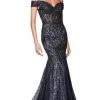 Formal Gowns Cinderella Divine - KC874 Beaded Lace Off-Shoulder Trumpet Silhouette Evening Gown - 1 Pc Black-Lilac In Size 8 Available 2 Formal Gowns Cinderella Divine - KC874 Beaded Lace Off-Shoulder Trumpet Silhouette Evening Gown - 1 Pc Black-Lilac In Size 8 Available