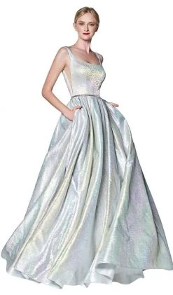 Cinderella Divine - KC880 Floral Square Pleated Ballgown Formal Gowns 11 Cinderella Divine - KC880 Floral Square Pleated Ballgown Formal Gowns