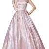 Cinderella Divine - KC880 Floral Square Pleated Ballgown Formal Gowns