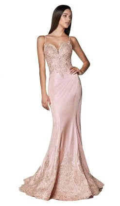 Cinderella Divine - KC889 Lace Appliqued Mermaid Dress Formal Gowns