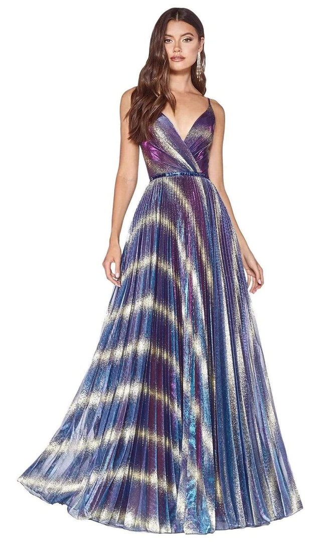 Cinderella Divine - KC895 Glittered And Multi-colored Pleated Dress Formal Gowns 3 Cinderella Divine - KC895 Glittered And Multi-colored Pleated Dress Formal Gowns