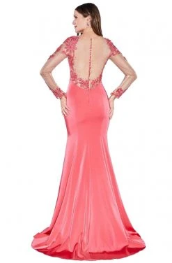 Cinderella Divine - KD038 Embroidered Long Sleeve Trumpet Dress