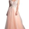 Cinderella Divine KV1015 Embellished Scoop Neck A-line Dress