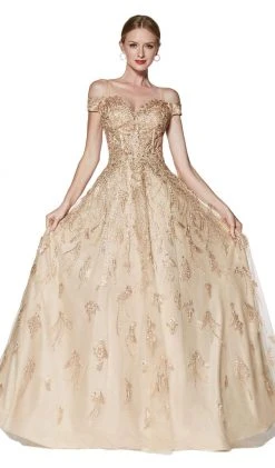 Cinderella Divine - KV1034 Beaded Lace Sweetheart Ballgown Formal Gowns