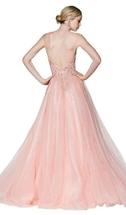 Cinderella Divine - KV1037 Adorned Lace Bodice Tulle Gown Formal Gowns 10 Cinderella Divine - KV1037 Adorned Lace Bodice Tulle Gown Formal Gowns