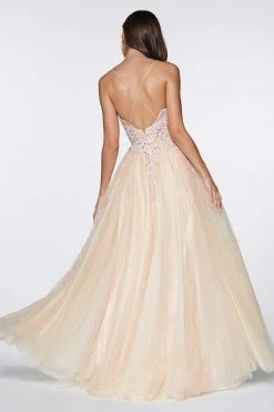 Cinderella Divine - KV1037 Adorned Lace Bodice Tulle Gown Formal Gowns 13 Cinderella Divine - KV1037 Adorned Lace Bodice Tulle Gown Formal Gowns