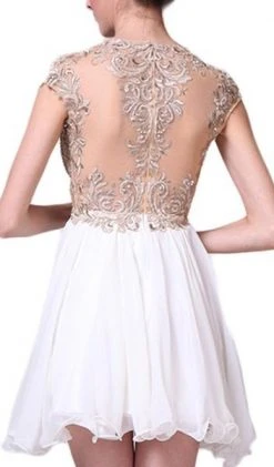 Cinderella Divine - Lace Appliqued Bodice Empire Waist Cocktail Dress 71 - 1 Pc Cream In Size 12 Available Cocktail Dresses 9 Cinderella Divine - Lace Appliqued Bodice Empire Waist Cocktail Dress 71 - 1 Pc Cream In Size 12 Available Cocktail Dresses