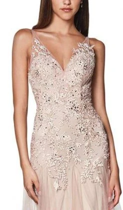 Cinderella Divine - Lace Appliqued Trumpet Evening Dress CJ503