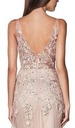 Cinderella Divine - Lace Appliqued Trumpet Evening Dress CJ503