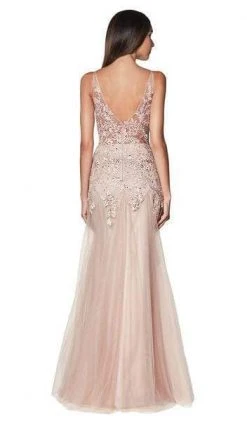 Cinderella Divine - Lace Appliqued Trumpet Evening Dress CJ503