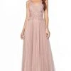 Cinderella Divine - Lace Appliqued V-Neck Long Dress CJ536 - 1 Pc Dusty Rose In Size 6 Available Formal Gowns 2 Cinderella Divine - Lace Appliqued V-Neck Long Dress CJ536 - 1 Pc Dusty Rose In Size 6 Available Formal Gowns