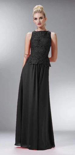 Cinderella Divine - Lace Bateau Neck Chiffon A-line Dress 13 Cinderella Divine - Lace Bateau Neck Chiffon A-line Dress