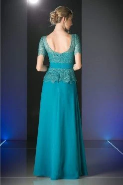 Formal Gowns Cinderella Divine - Lace Short Sleeve Illusion Bateau Sheath Dress 30 Formal Gowns Cinderella Divine - Lace Short Sleeve Illusion Bateau Sheath Dress