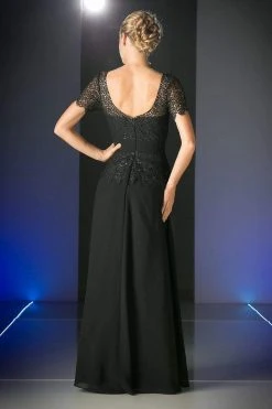 Formal Gowns Cinderella Divine - Lace Short Sleeve Illusion Bateau Sheath Dress 32 Formal Gowns Cinderella Divine - Lace Short Sleeve Illusion Bateau Sheath Dress