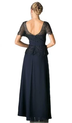 Formal Gowns Cinderella Divine - Lace Short Sleeve Illusion Bateau Sheath Dress 47 Formal Gowns Cinderella Divine - Lace Short Sleeve Illusion Bateau Sheath Dress