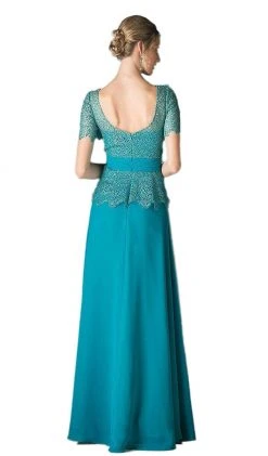 Formal Gowns Cinderella Divine - Lace Short Sleeve Illusion Bateau Sheath Dress 45 Formal Gowns Cinderella Divine - Lace Short Sleeve Illusion Bateau Sheath Dress