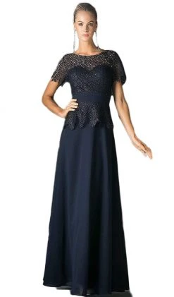 Formal Gowns Cinderella Divine - Lace Short Sleeve Illusion Bateau Sheath Dress 46 Formal Gowns Cinderella Divine - Lace Short Sleeve Illusion Bateau Sheath Dress