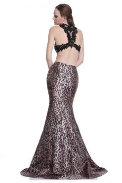 Cinderella Divine - Lace Sleeveless Two-Piece Print Mermaid Evening Gown