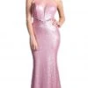 Cinderella Divine - Long Sequined Halter Sheath Prom Dress