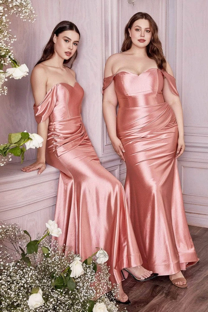 Cinderella Divine - Metallic Draped Prom Dress CH163C 1 Pc Dusty Rose In Size 4X Available Formal Gowns 4 Cinderella Divine - Metallic Draped Prom Dress CH163C 1 Pc Dusty Rose In Size 4X Available Formal Gowns