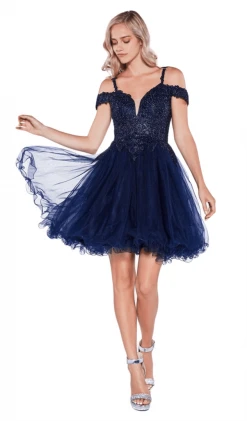 Cocktail Dresses Cinderella Divine - ML925 Beaded Lace Tulle A-line Gown