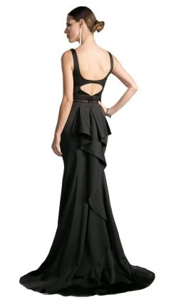 Cinderella Divine - Mock Two Piece Ruffled Sheath Dress Formal Gowns