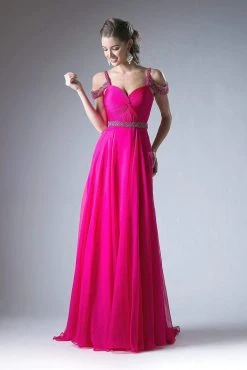 Formal Gowns Cinderella Divine - P211 Embellished Twisted Ruched Sweetheart A-line Dress