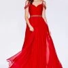 Formal Gowns Cinderella Divine - P211 Embellished Twisted Ruched Sweetheart A-line Dress