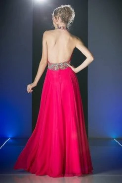 Formal Gowns Cinderella Divine - PC905 Ruched Cutout Halter Chiffon Gown 9 Formal Gowns Cinderella Divine - PC905 Ruched Cutout Halter Chiffon Gown