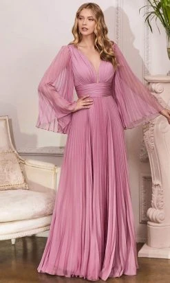 Cinderella Divine - Pleated Flutter Evening Dress CD242 - 1 Pc Orchid In Size 10 Available