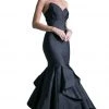 Formal Gowns Cinderella Divine - Pleated Modified Sweetheart Ruffled Mermaid Dress 1 Formal Gowns Cinderella Divine - Pleated Modified Sweetheart Ruffled Mermaid Dress
