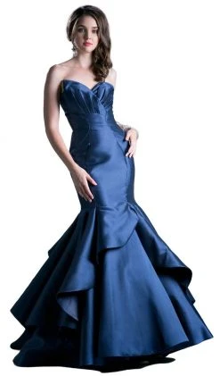 Formal Gowns Cinderella Divine - Pleated Modified Sweetheart Ruffled Mermaid Dress 10 Formal Gowns Cinderella Divine - Pleated Modified Sweetheart Ruffled Mermaid Dress