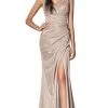 Formal Gowns Cinderella Divine - Plunging V-neck Glitter Trumpet Dress CF332 1 Formal Gowns Cinderella Divine - Plunging V-neck Glitter Trumpet Dress CF332