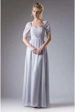 Formal Gowns Cinderella Divine - Ruched Semi-Sweetheart Dress With Cape Detail